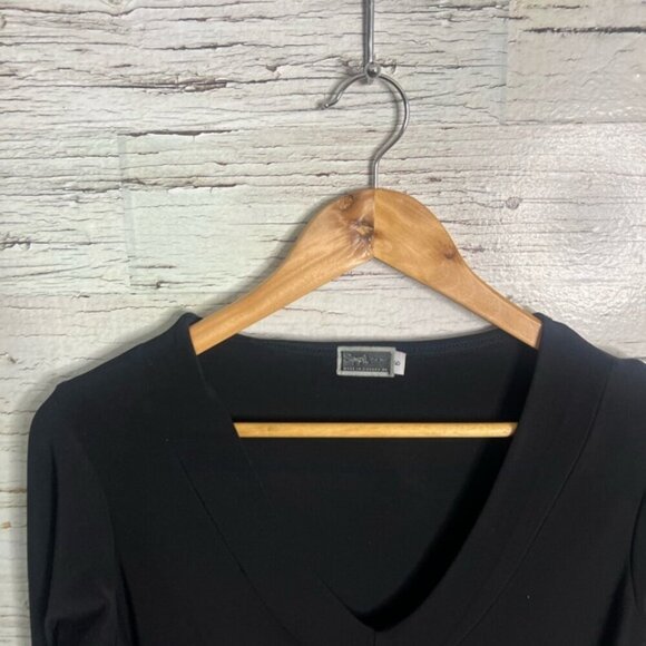 Sympli Black Asymmetrical Tunic Mini Jersey Knit Dress Size 6 - Picture 3 of 7